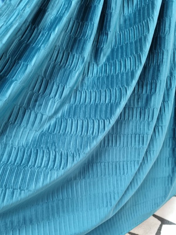 Draperie Catifea Turcoaz cu model