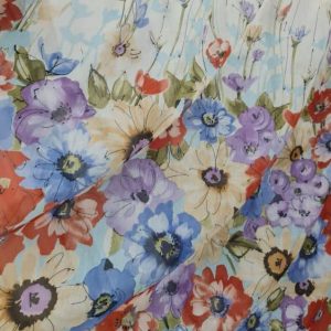 Perdea Voal Imprimeu Floral Multicolor
